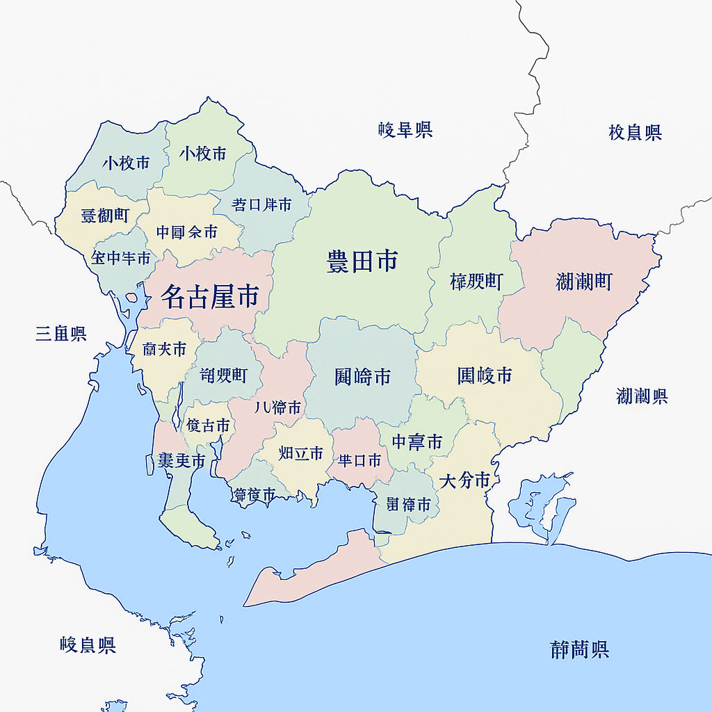 愛知県内対応エリア地図